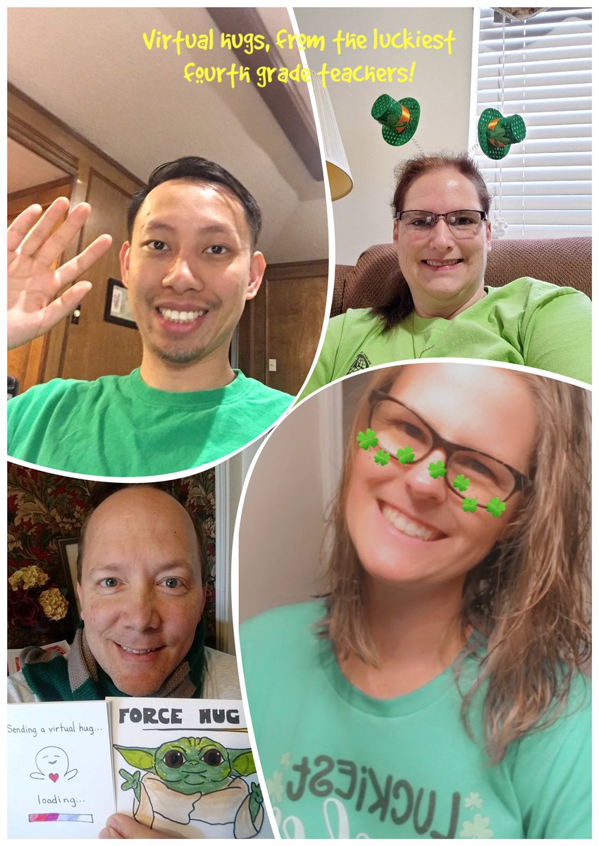 It is your LUCKY 🍀🌈💚DAY.  Happy St. Patrick’s Day 2020! We miss being together and learning at school, but we will find special ways to stay connected to you! Near or Far…we will always care for one another!🌈💚🍀We love our Freeman Family! <a href="/CFBISD/">Carrollton-Farmers Branch ISD</a> @DrChapmanCFBISD