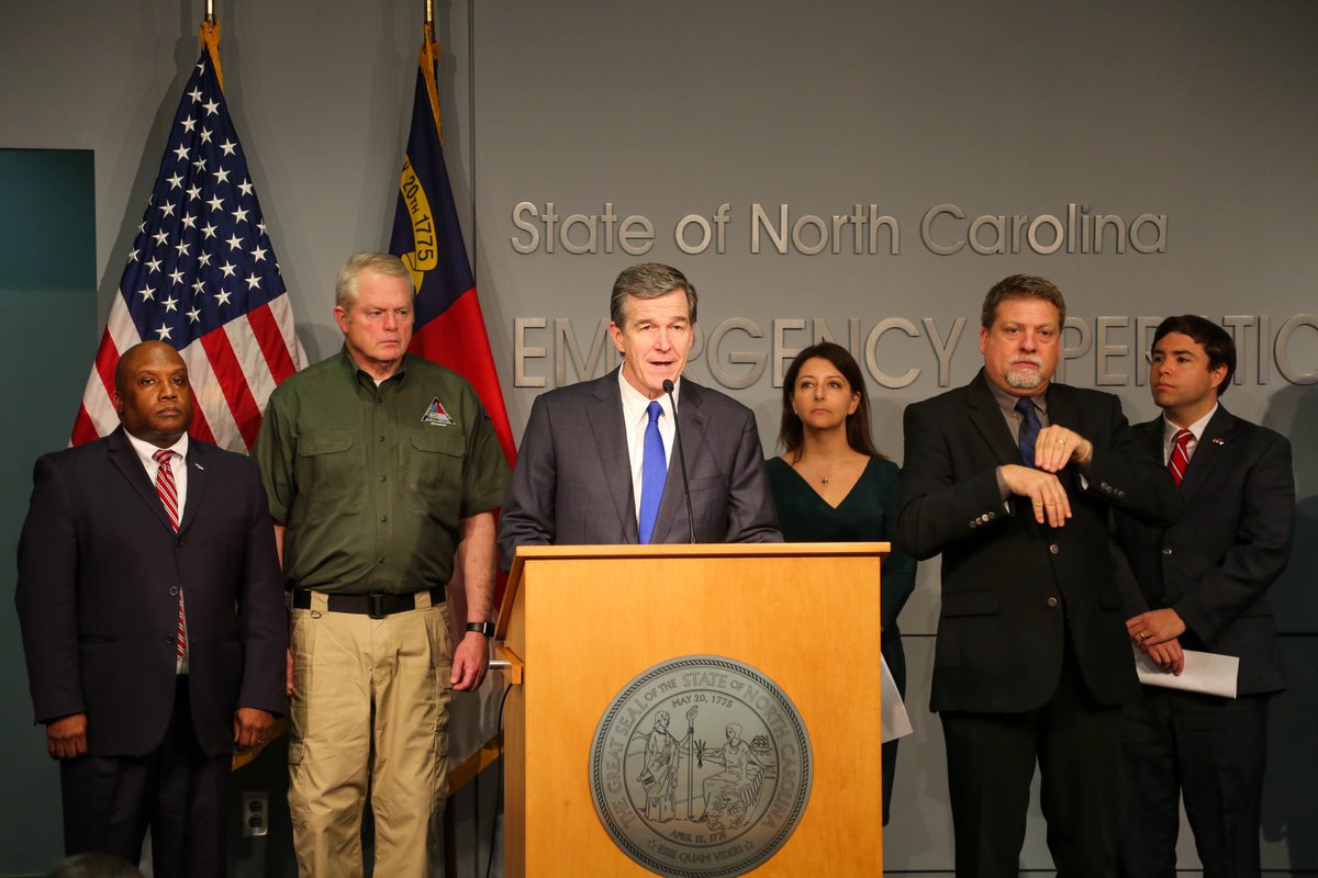 NC_Governor's tweet image. Governor Cooper and members of his Coronavirus Task Force will provide an important update at 2pm. Watch live here: