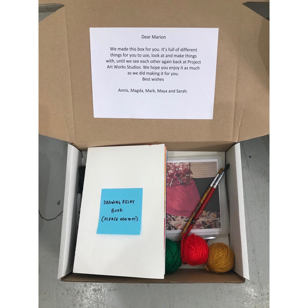 ProjectArtWorks's tweet image. We are taking practical steps to try and keep connected with our artist makers while our studios are closed. As a start we are trying out these art boxes for each of our artists.
If u have some great ideas for inspiring creativity and tackling loneliness please share.