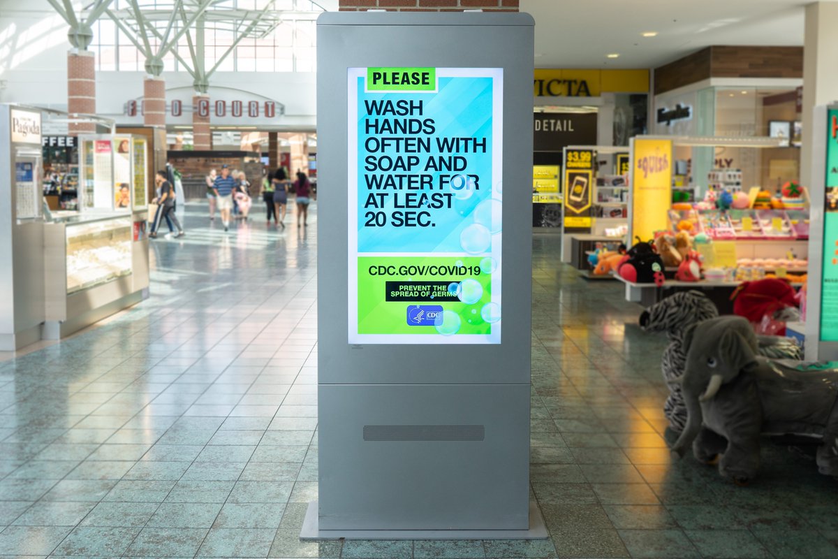 YourOAAA's tweet photo. Thousands of #DOOH screens across the country are supporting the OAAA and @CDCgov partnership to inform the public about how they can help prevent the spread of #COVID2019. #OOH #coronavirus https://t.co/pkAO60LQgI