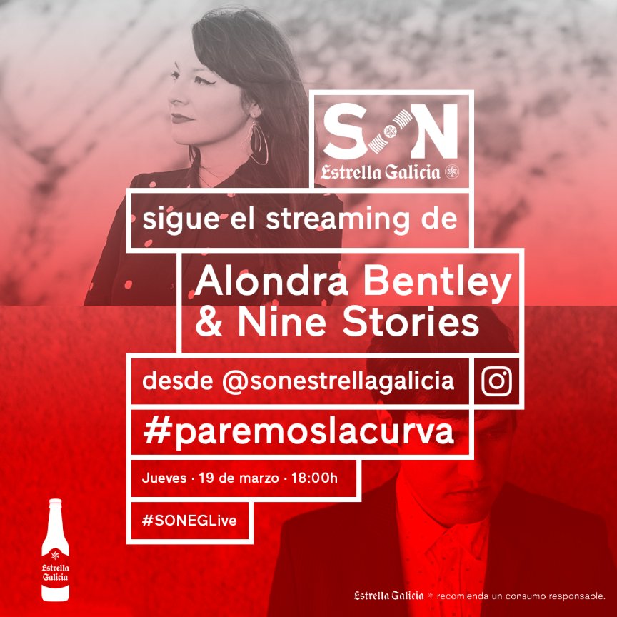 Nos hace mucha ilusión contar que Alondra Bentley &amp; Nine Stories se unen a los streamings de #SONEGLive para promover el movimiento #paremoslacurva con conciertos especiales que hagan vuestros días de confinamiento más llevaderos💘

📅19/03 - 18h
🔴Síguelo hdriv.es/instaSON