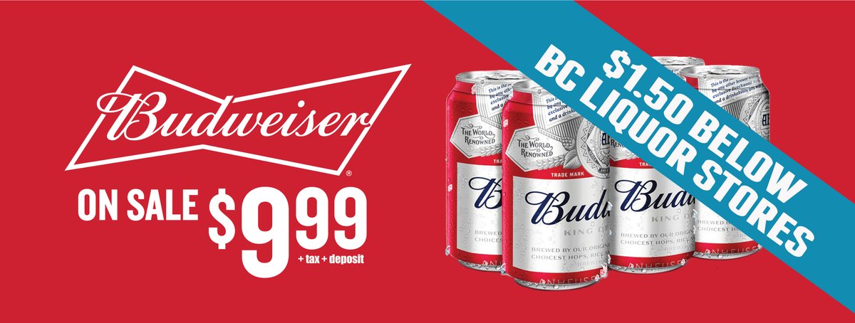 16thStreetLrs's tweet photo. Budweiser " The King of Beer" 6 Pack on Sale for $9.99. Don't miss out. https://t.co/7lUMb56UqF