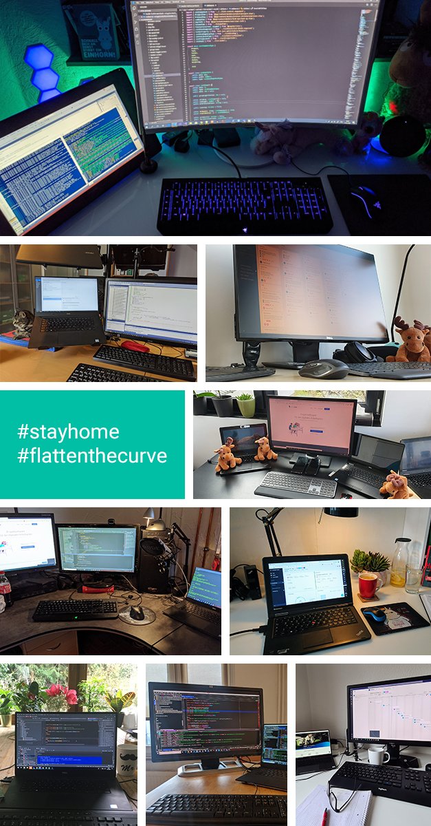 smensoHQ's tweet photo. #WorkFromHome bei smenso! #Gesundheit steht an erster Stelle 👉 #FlattenTheCurve! Die Zusammenarbeit #remote funktioniert tadellos. Wie sieht die Arbeit zu🏠bei euch aus? Hier ein paar Eindrücke von uns 📸 Bleibt gesund und #StayHome ! #Homeoffice  #COVID19  #Verantwortung https://t.co/SY89L2IIgY