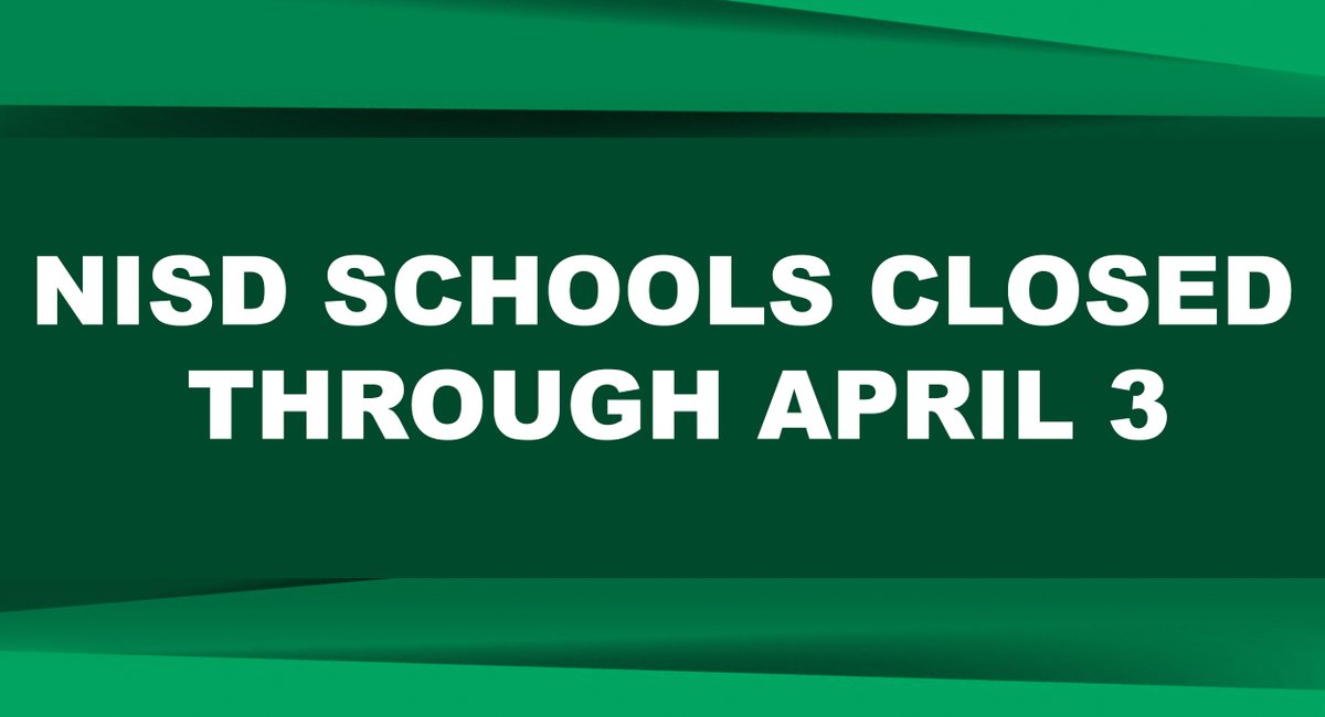 Northside ISD schools will be closed through April 3. Please read this new letter from Superintendent Dr. Brian Woods. Thank you for your patience, understanding, and continued support of Northside schools during this unprecedented time- nisd.net/news/nisd-scho…