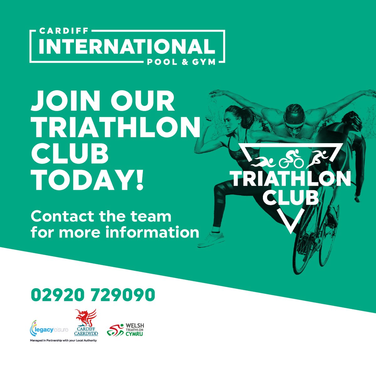 Cardiff Int'l Pool (@cardiffintpool) on Twitter photo Did you know we have our very own Triathlon Club?
If you would like more information on the club, and what is included when you join contact the team on 02920 729090 or email us cardiff.memberships@legacyleisure.org.uk Did you know we have our very own Triathlon Club?
If you would like more information on the club, and what is included when you join contact the team on 02920 729090 or email us cardiff.memberships@legacyleisure.org.uk