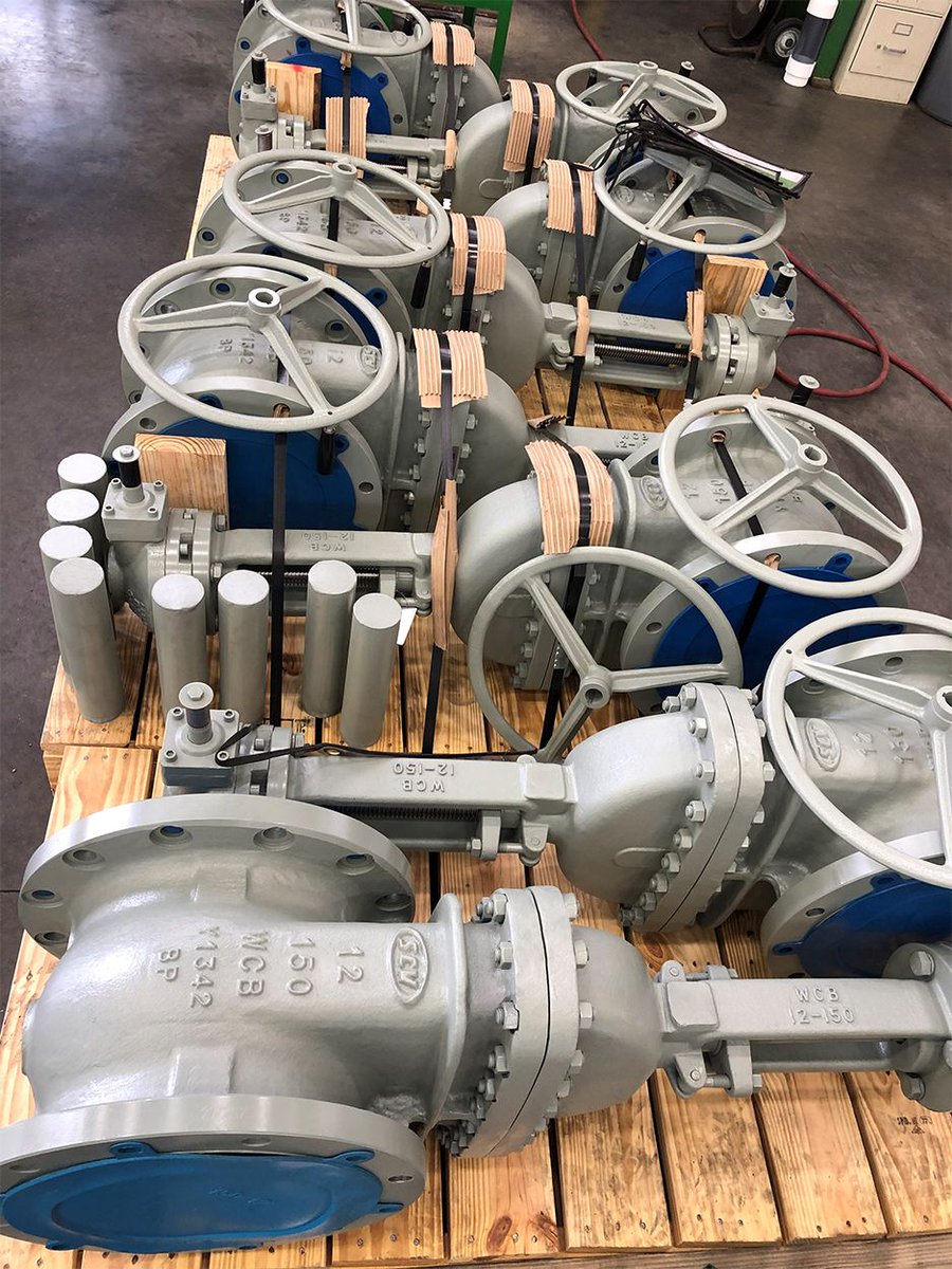 ValveScv's tweet image. SCV - 12" Class 150, API 600 Wedge Gates staged for shipping.

#scv, #api600, #wedgegate