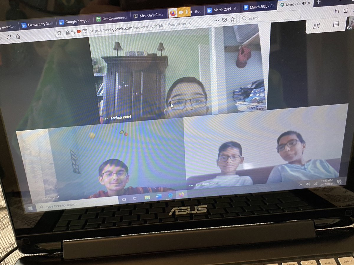 LarissaOrr6's tweet photo. What a great first google hangout with my students, I loved seeing their faces and being able to interact with them. We shared about what it was like to have school from home? Until the next one 😁#remotelearning #workingfromhome #constablecubs @LarissaOrr6 @sbsdco https://t.co/Xcy9czQEbs