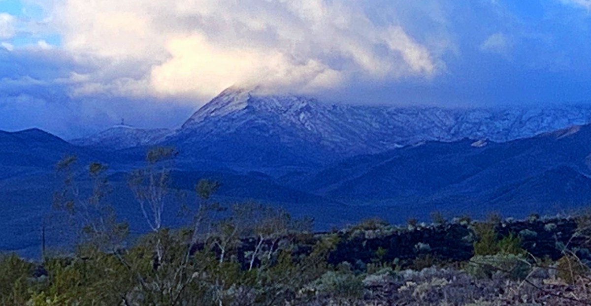 Light dusting of snow on the Bare Mtns near Beatty #Nevada #winterinthedesert