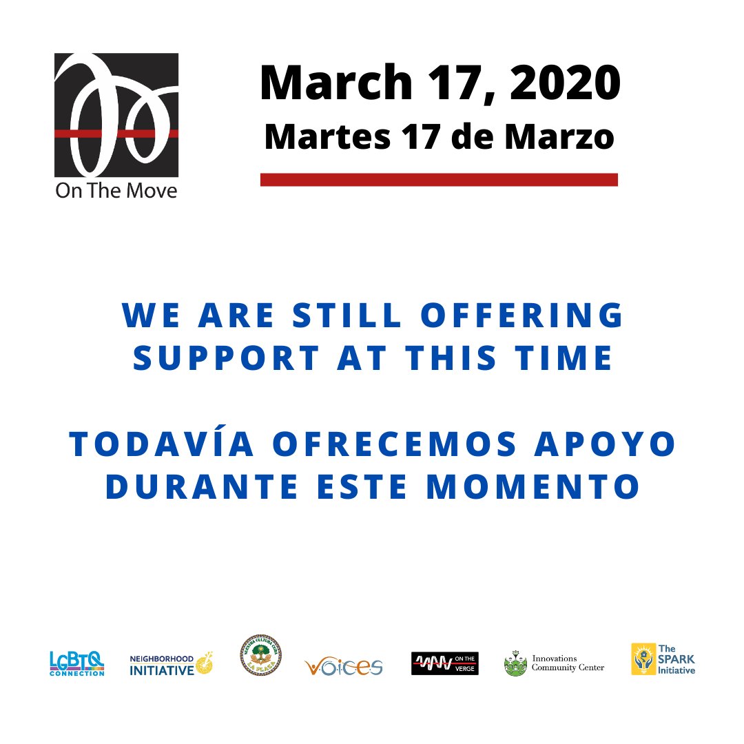 To better serve our communities, we are changing how we are delivering services. Some programs are not operating as usual, but are still offering resources. Click for more info: onthemovebayarea.org/covid-19