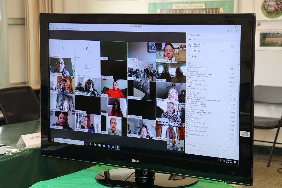 WestmorelandCSD's tweet photo. Just because our school buildings are closed, doesn't mean the learning has stopped! District administration has been holding virtual staff meetings with teachers, who are actively engaged with students via virtual learning. #Westmo #Bulldogs @WestmoUpperElem @westmoelem https://t.co/GvgY8xKbAb