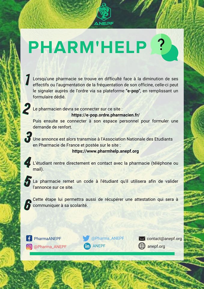 Marine_Couve's tweet photo. 🦠Durant cette période difficile, l’heure est à la solidarité dans le milieu de la santé.

Pharm’help, https://t.co/48kSsRDh0n, site de mise en relation entre :

🙋‍♀️Les #étudiants volontaires
👩‍⚕️Les #pharmaciens dans le besoin

N’hésitez pas à en parler autour de vous &amp; à partager! https://t.co/GFcbiALVxd