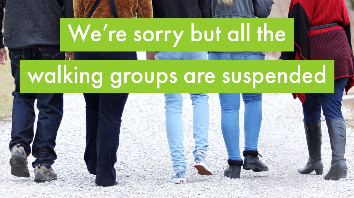Just a reminder that due to the Coronavirus all groups, including the walking groups run by SASP @SASPsomerset are cancelled.