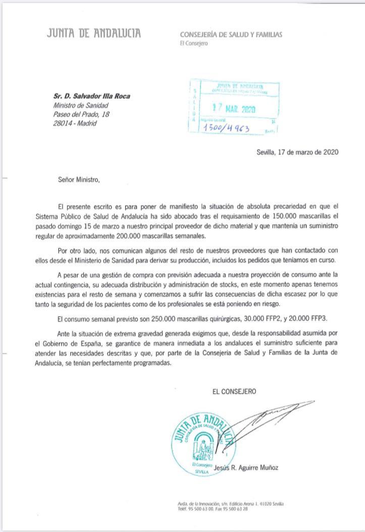 BeltranPerezPP's tweet photo. 🔘 Esto es muy grave. Lo último que nos quedaba por ver era que Pedro Sánchez requisara las mascarillas previstas para los hospitales andaluces. ¿En manos de quién estamos? https://t.co/QkceuPtAhs