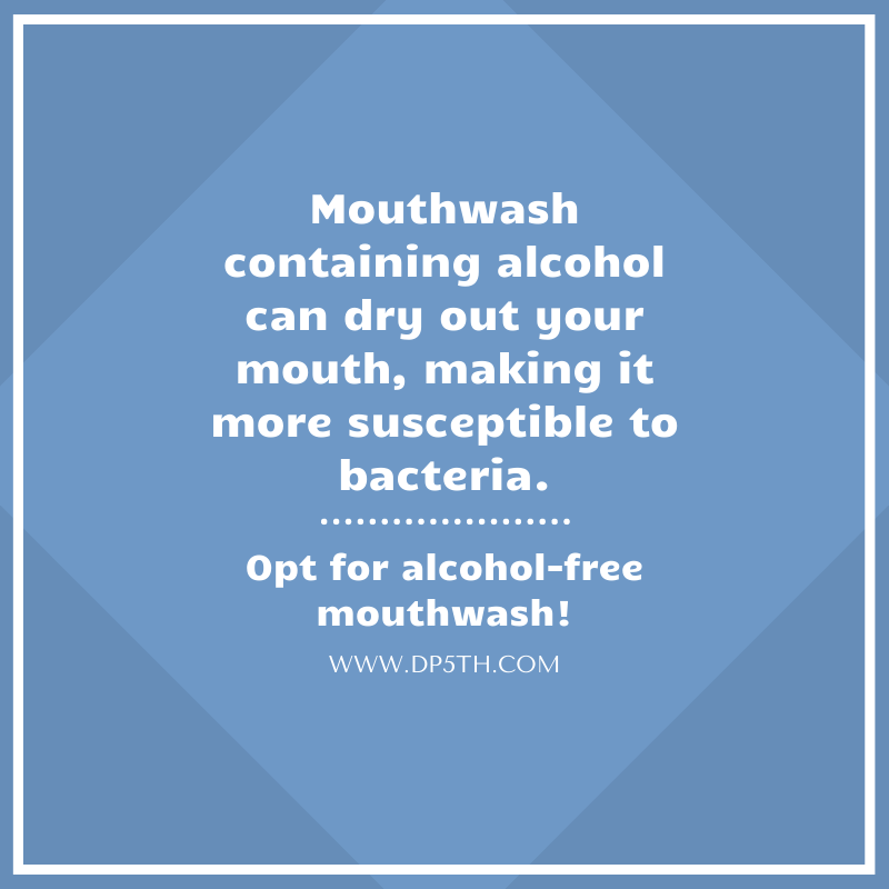 dp5th's tweet photo. Mouthwash containing alcohol may dry out your mouth and leave it more susceptible to bacteria growth. 

Try opting for an alcohol-free rinse to keep harmful bacteria at bay. 👍

#newyorkcitydentist #teethcleaning #dentaldecay #dentaltips #oralcare #oralhealth #mouthwash https://t.co/1WadlW2u9y