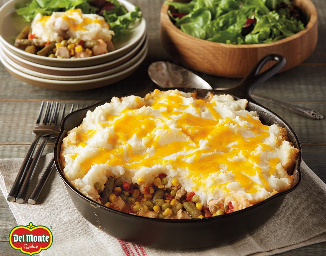 Celebrate #StPatricksDay with one of our favorite comfort dishes. Our Skillet Shepherd's Pie recipe is easy to make and ready in 35 minutes. 

Get Recipe: delmonte.com/recipes/collec…