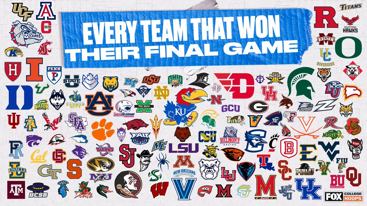 CBBonFOX's tweet image. There are a lot more teams on this graphic than normal but... 

RT if your team won their final game of the season!