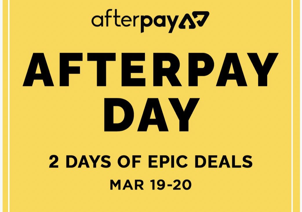 Mark your calendars! We are partnering with @afterpayusa to offer you affordable payment plans AND great discounts for #AFTERPAYDAY 🔥