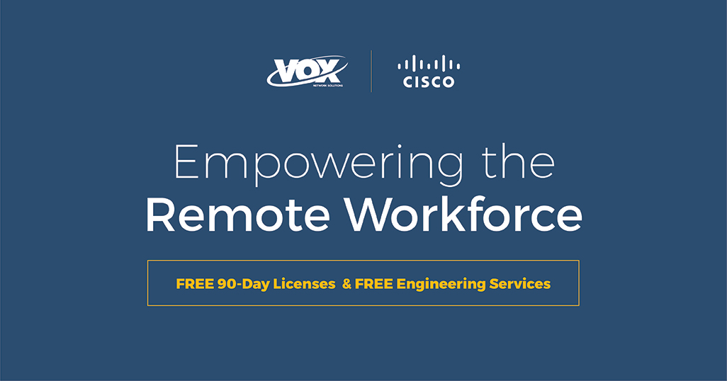 voxns's tweet photo. Empowering the #remote workforce with our new SPECIAL OFFER from @Cisco. FREE 90-Day Licenses &amp; FREE Engineering Services!

https://t.co/ficHQezSqZ https://t.co/SsW9zE3WtJ