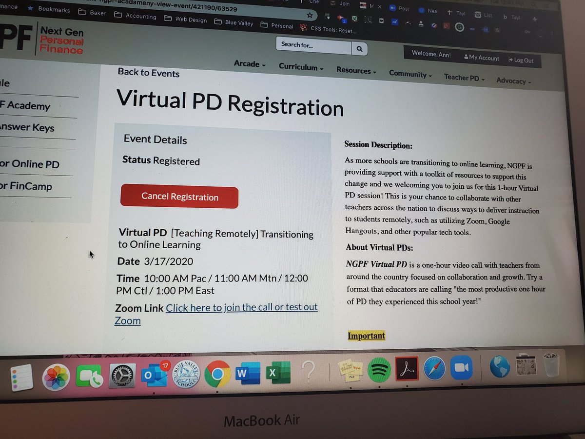 So thankful for my #NGPF online community! Over 200 personal finance educators from across the United States together at once to collaborate about transitioning to online learning.  #wecandothis