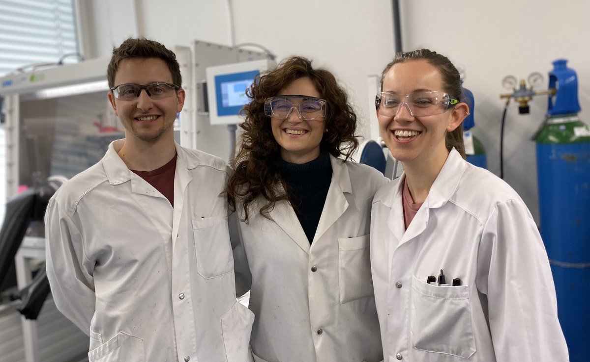 EvaHeviaGroup's tweet photo. Bringing some light on a sad day, we are delighted to see this collaborative work with @Capriati_V in @ChemEurJ here there is picture of the three main characters who made it possible @AeraMarzia , @Leonie_Bole and Lewis Maddock! @DCBunibern @unibait #zincates #Butterflies https://t.co/badDKTyC7I