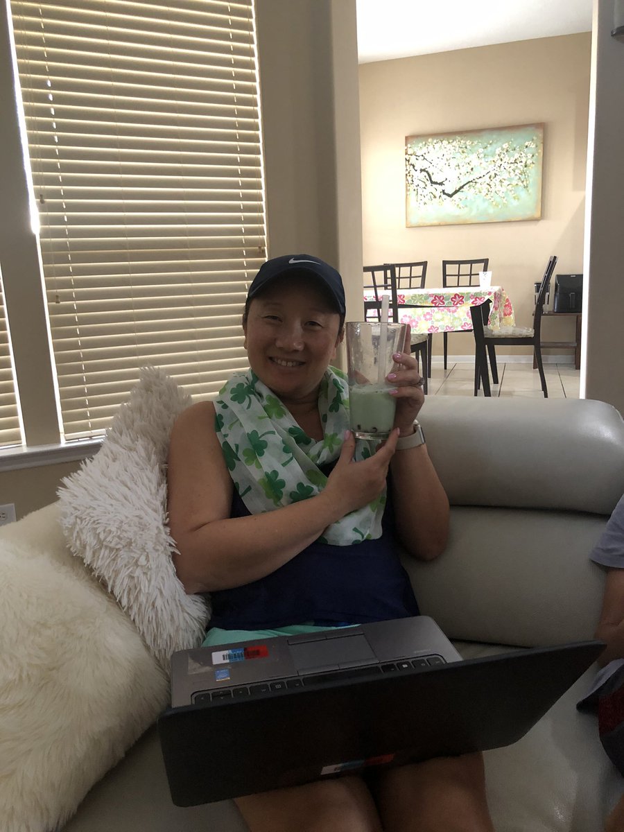 StacyTea_APE's tweet photo. Happy St. Patrick’s Day!  Homemade green boba milk!  I miss everyone!!!  @APE_Sailors https://t.co/67UzsBVVik
