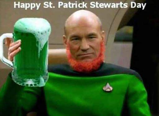 Lex_isanalien's tweet photo. Humans, I'm starting to think St Patrick Stewart's Day may be my favorite human holiday. It contains my favorite human actor, Patrick Stewart. Need I say more. #StPatricksDay2020 #StPatrickDay #PatrickStewart https://t.co/Z0pWfaaEAn
