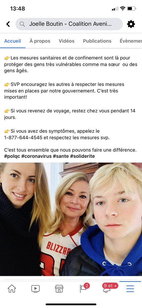 Ma sœur commence 3 mois de chimio pour sauver sa vie. Elle n’aura plus de système immunitaire. Les mesures recommandées visent à protéger les gens vulnérables comme elle. Merci de suivre les recommandations de la santé publique!  quebec.ca/sante/probleme…