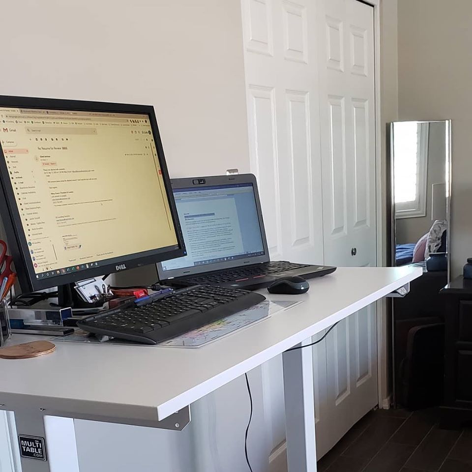 hikue33's tweet photo. We made some adjustments at home to set up a remote space for me to work at the house. For the rest of March (at least) I will be at home and conducting remote meetings. What does your temporary/home office look like? https://t.co/wE37fj9TAU