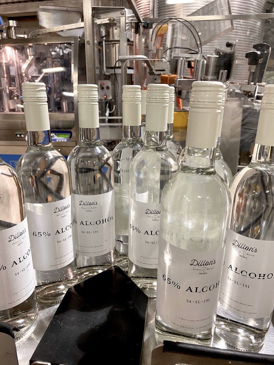 dillonsdistills's tweet image. They're not pretty but they work. We're bottling up some 65% alcohol for disinfecting. Any essential service individual or organization who needs some, reach out, we'll have 1,000+ bottles for tomorrow, on us. More hand sanitizer is here for anyone in need.
Reach out via DM