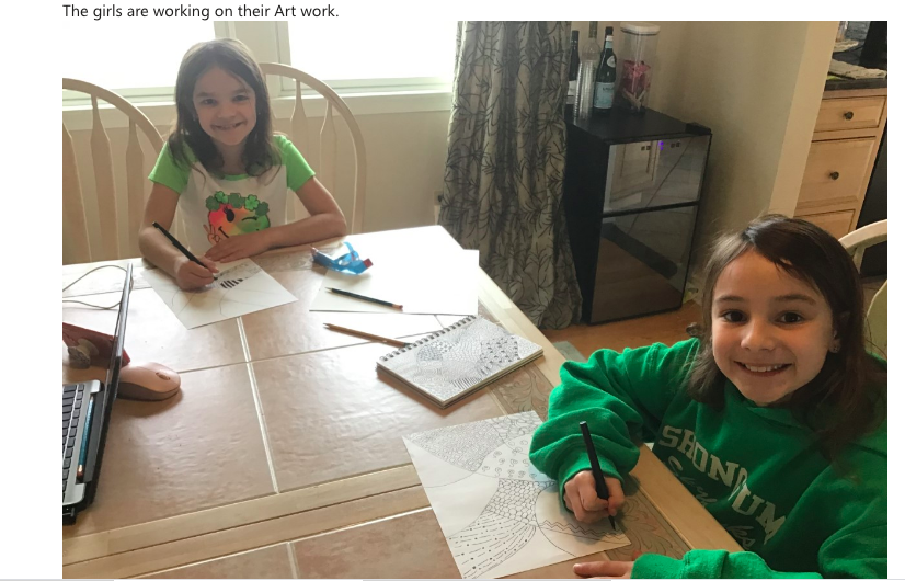 Shongum Students are doing amazing artwork at home! So excited to see what they create!