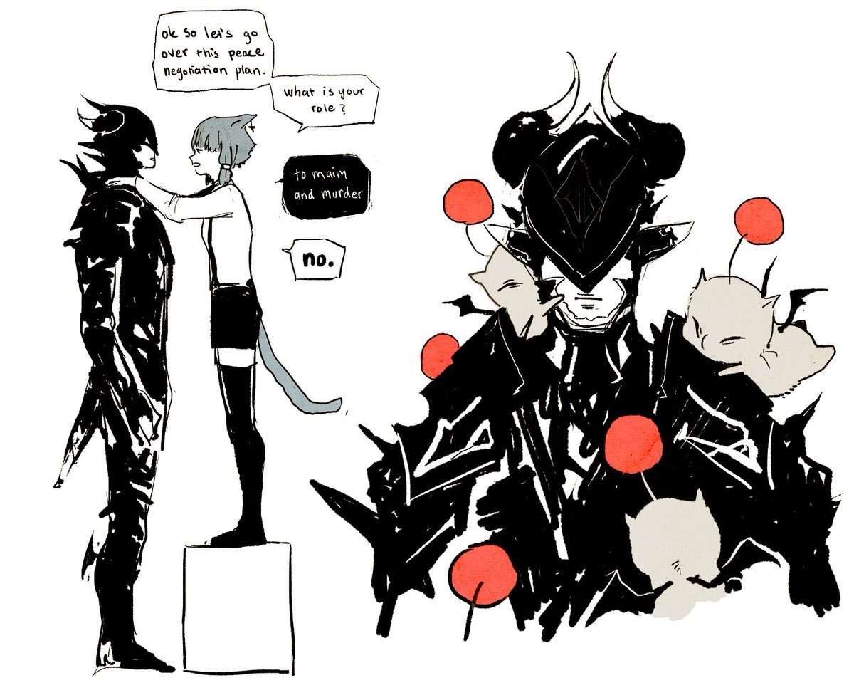 iodraws's tweet photo. i like estinien but he wouldn't really be my first pick for a diplomacy team #ffxiv https://t.co/nZgVINJVTR