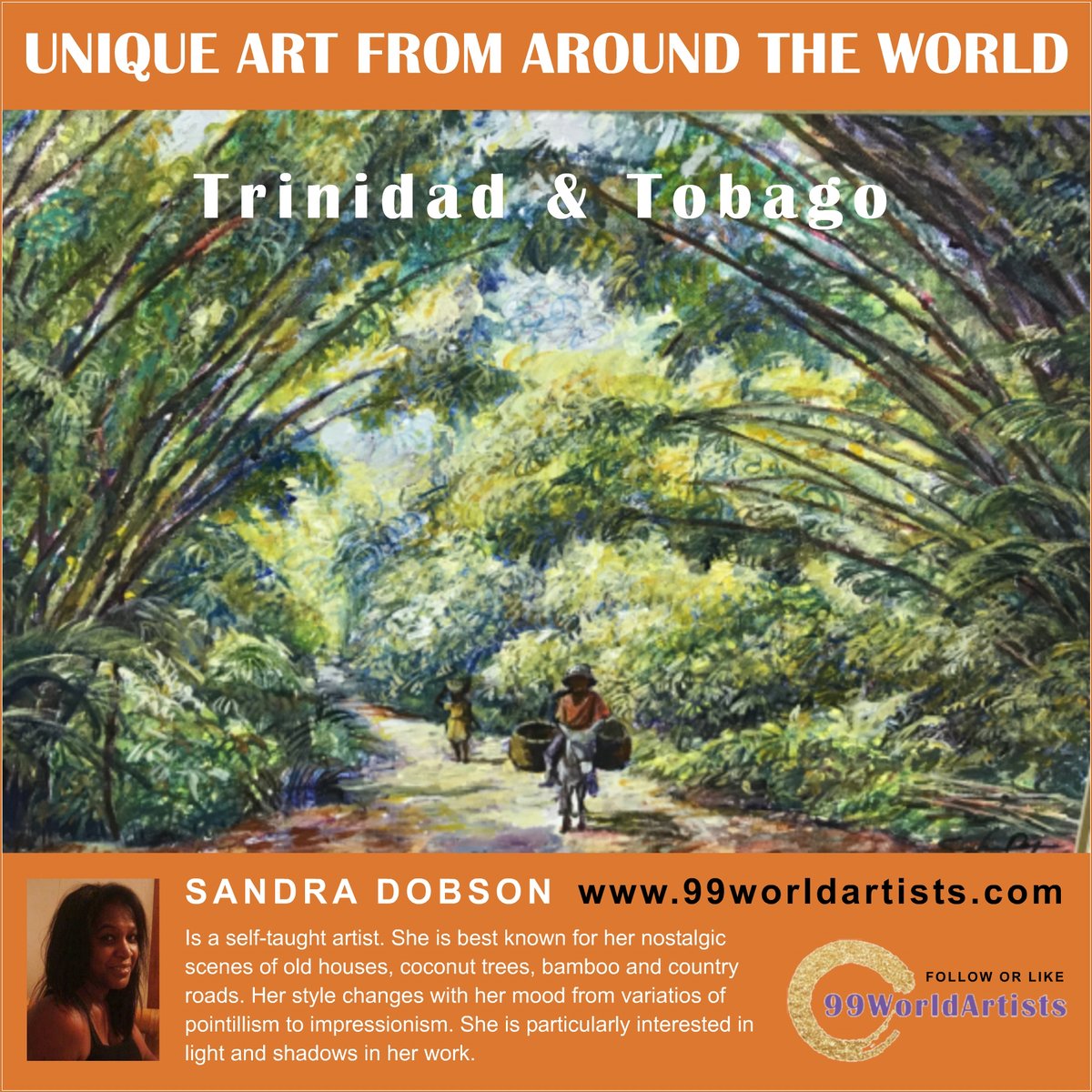 99WorldArtists's tweet photo. Discover more of Sandra's artwork and other artists from around the world on our website. https://t.co/9QgMVH8G0v 
#worldart #art #paintings #uniqueartwork #artists #discoverartists #TrinidadandTobago #Caribbean #impressionism #pointillism https://t.co/LS5afA3H9a
