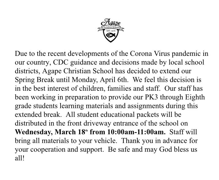 SchoolAgape's tweet photo. ATTENTION: Please read the following statement. #agapechristianschoolmissiontx #missiontx #rgv #rgvkids https://t.co/khigE0xe4f
