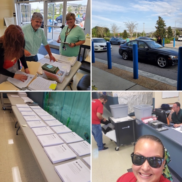 DCSSouthside's tweet photo. Amazing Day... by the numbers.. Almost 500 cars/families served,10,000+ #wellness steps in for each staff , 138 devices out, a million thank yous, smiles & words of encouragement. We have the best Stingray family! #distancelearning #DCSSBestYearYet @CSUSAhq https://t.co/BD1mIId48P