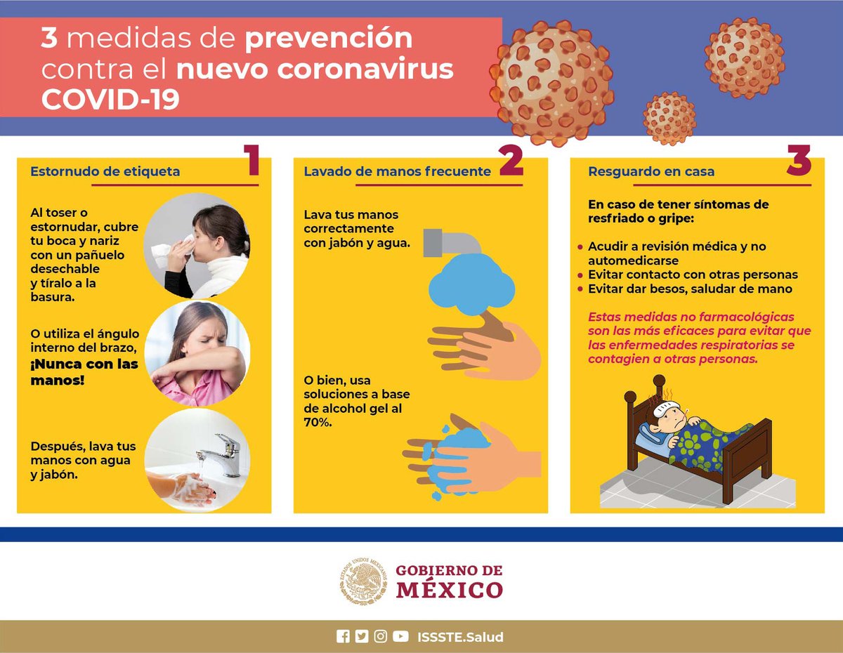Sigue las medidas de prevención contra el coronavirus.

#UnidosContraElCoronavirus