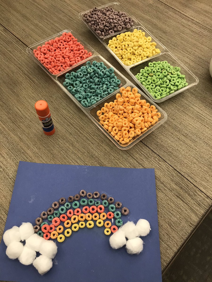 JLBock3's tweet photo. We’re keeping busy, tho. Separating Fruit Loop colors and crafting. #PositiveThoughts https://t.co/qP8yLLzgF2