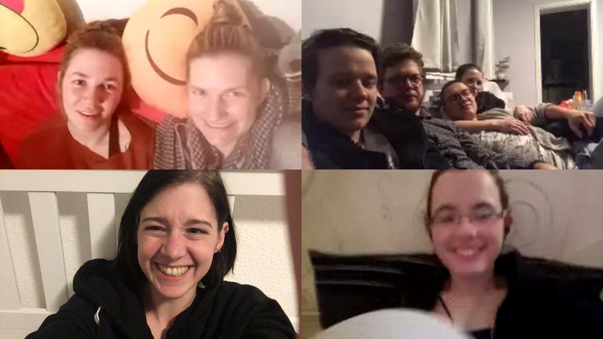 Wenn der Mädelsabend in München tagt (oben rechts), dann werden kurzerhand auch Wolpis im Exil und Fake-Wolpis dazugeschaltet!

Video-Kochshows werden wärmstens empfohlen (können allerdings zu Futterneid und spontanem "Lass' Sushi bestellen!" führen)

#myquarantine