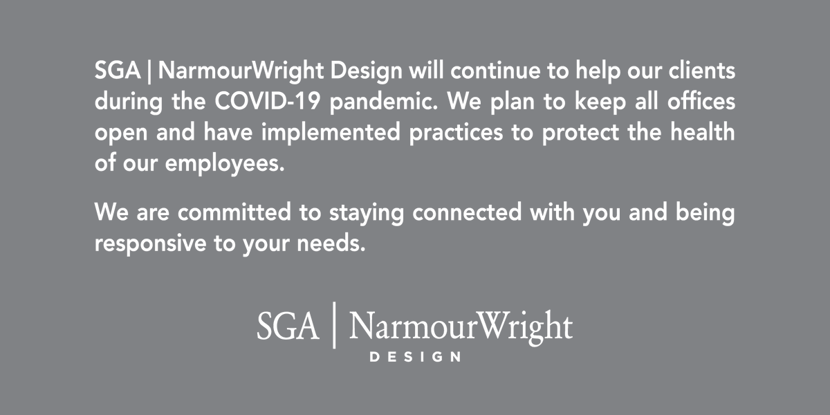 sganwdesign's tweet photo. SGA | NarmourWright Design will continue to help our clients during the COVID-19 pandemic. https://t.co/t8qSChSCtQ