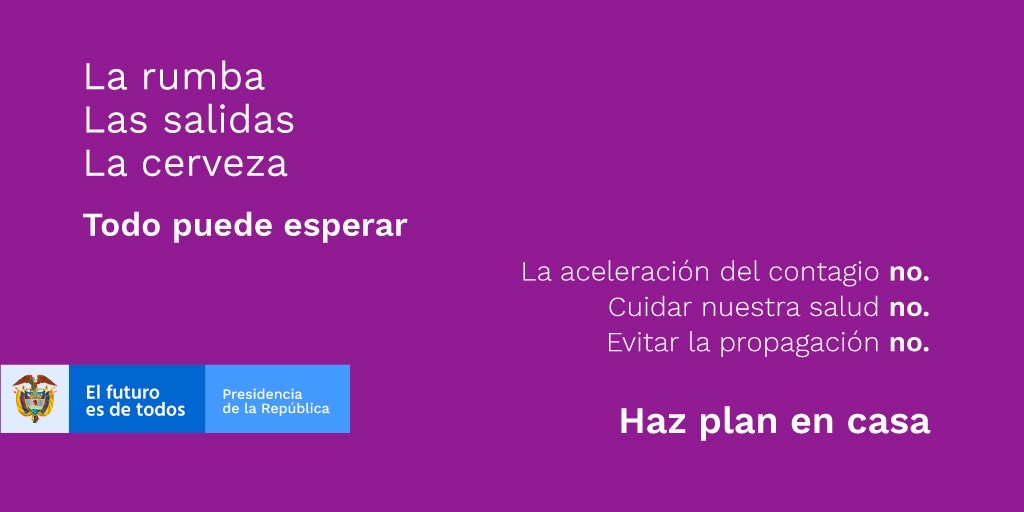 Las salidas pueden esperar, lo más importante es cuidar tu salud y no estar en lugares donde puedes contagiar el virus, nosotros te cuidamos, ahora te toca a ti. #YoMeQuedoEnCasa