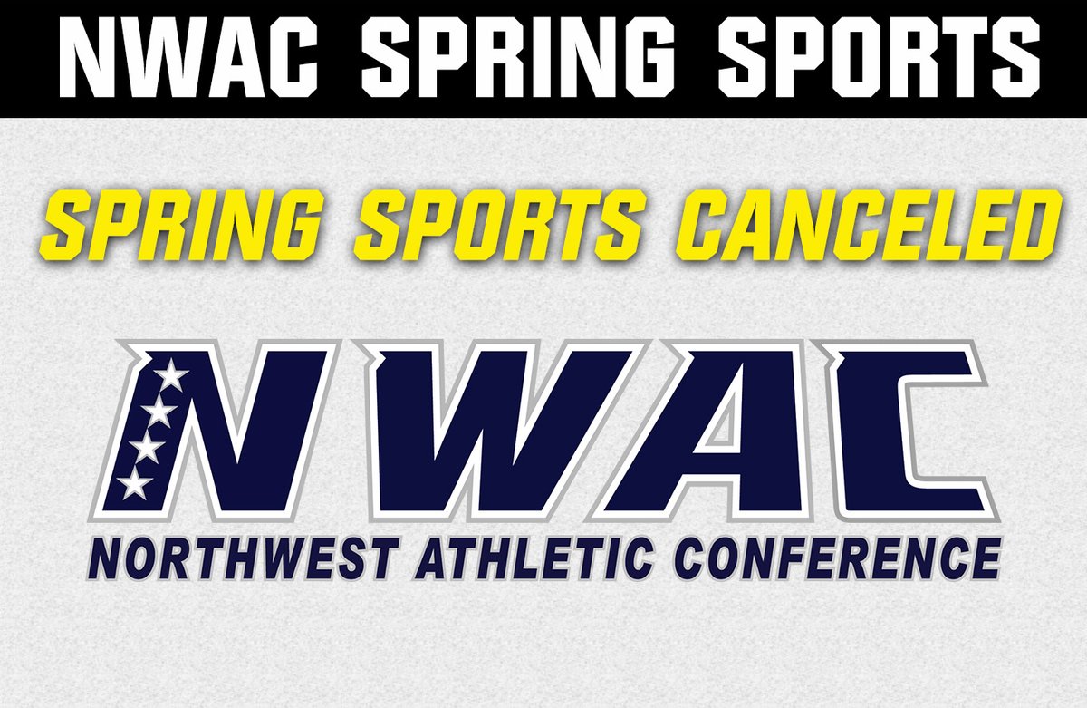 NWAC has canceled the Spring Sports Season due to COVID-19. All spring sports student-athletes will NOT be charged with a season of eligibility. 

READ MORE: nwac.prestosports.com/general/2019-2…