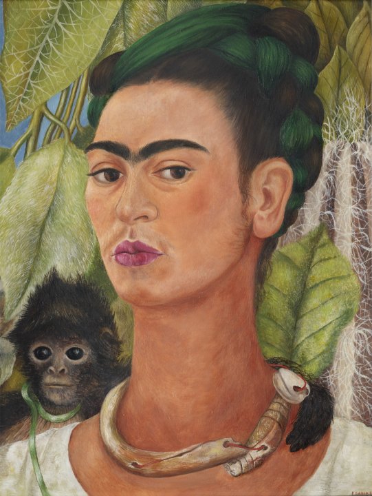 BuffaloAKG's tweet photo. Explore Frida Kahlo's "Self-Portrait with Monkey," 1938, from the AK's collection, in #FacesOfFrida, an online retrospective of the artist's life and work from @googlearts. https://t.co/wo0OJYzDs1 https://t.co/9aKxmw9Cx3
