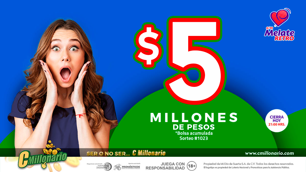 Todos soñamos con ser millonarios. Pero si participas hoy en el sorteo #MelateRetro , en realidad estarás haciendo algo para lograrlo. ¡Mucha suerte! 
 🏠 bit.ly/2Zqszxi
🍏 APP para IOS apple.co/2JRgbyk
👾 APP para ANDROID bit.ly/2JQZq6l
@pronosticos_mx