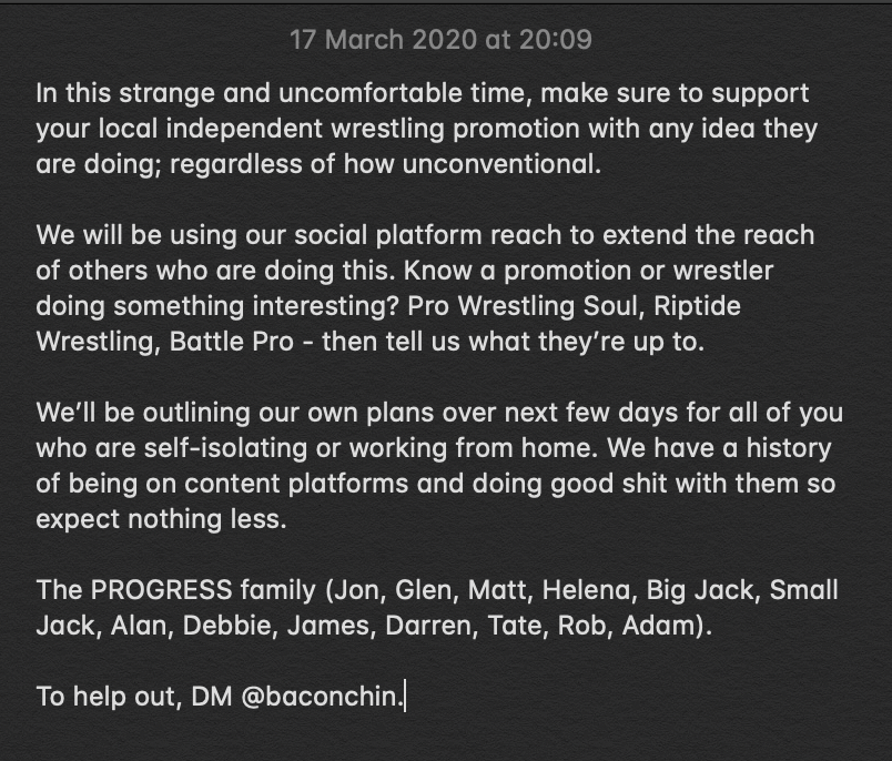 Progress Wrestling Please Read Future Events Helping Each Other Out Potential Fun S T