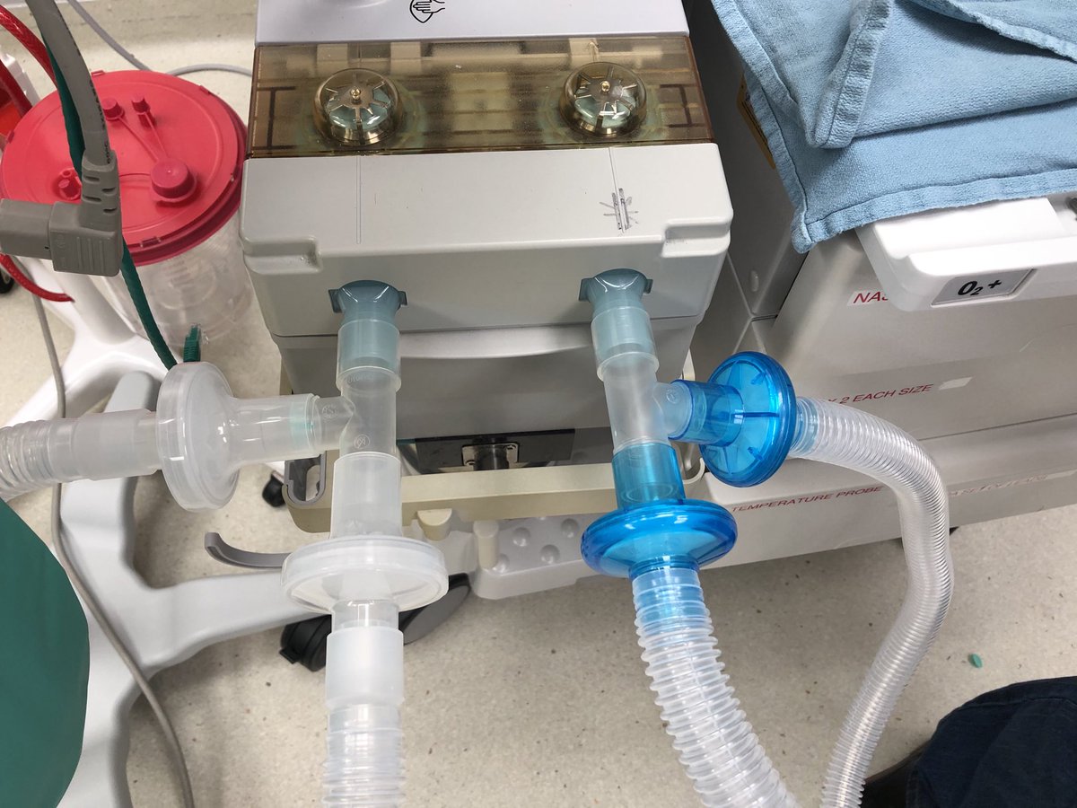 So in ten minutes the evil genius who is one of our GP anaesthetists (with a PhD in diaphragmatic mechanics) increased our rural hospitals ventilator capacity from one to nine!!!