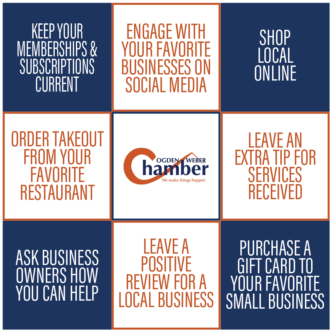 owchamber's tweet photo. Keep in mind the small, local businesses who need your support now, more than ever!

Tell us how you're supporting local business and tag the business you're supporting to win a collection of gift cards from Weber County businesses!

#ChamberStrong #ShopWeber #OpenForBusiness https://t.co/qOZV0j20s2