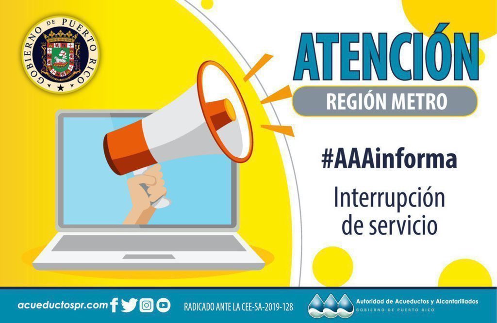 AcueductosPR's tweet photo. [Atención] Brigada #RegiónMetro trabaja junto a personal de #AEE para restablecer el servicio eléctrico en sectores de #Bayamón. Mientras finalizan los trabajos, residentes de la #Morenita #SantaOlaya #Collores y #GuaraguaAbajo experimentarán interrupción del servicio. https://t.co/5cwYlgD8Yj