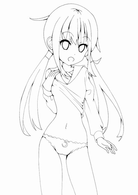 #艦これ
さっちん線画～～～～ 