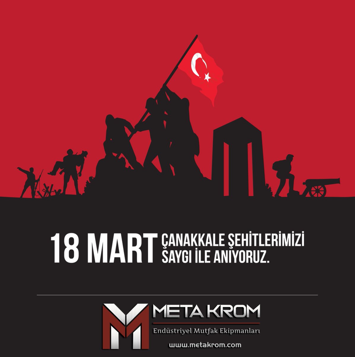 MetakromMutfak's tweet photo. 🇹🇷 Başta Gazi Mustafa Kemal Atatürk olmak üzere Çanakkale’yi geçilmez kılan aziz şehitlerimizi rahmet ve minnetle anıyoruz.

18 Mart Çanakkale Zaferimizin 105. Yılı kutlu olsun! https://t.co/ORazOuPI9t