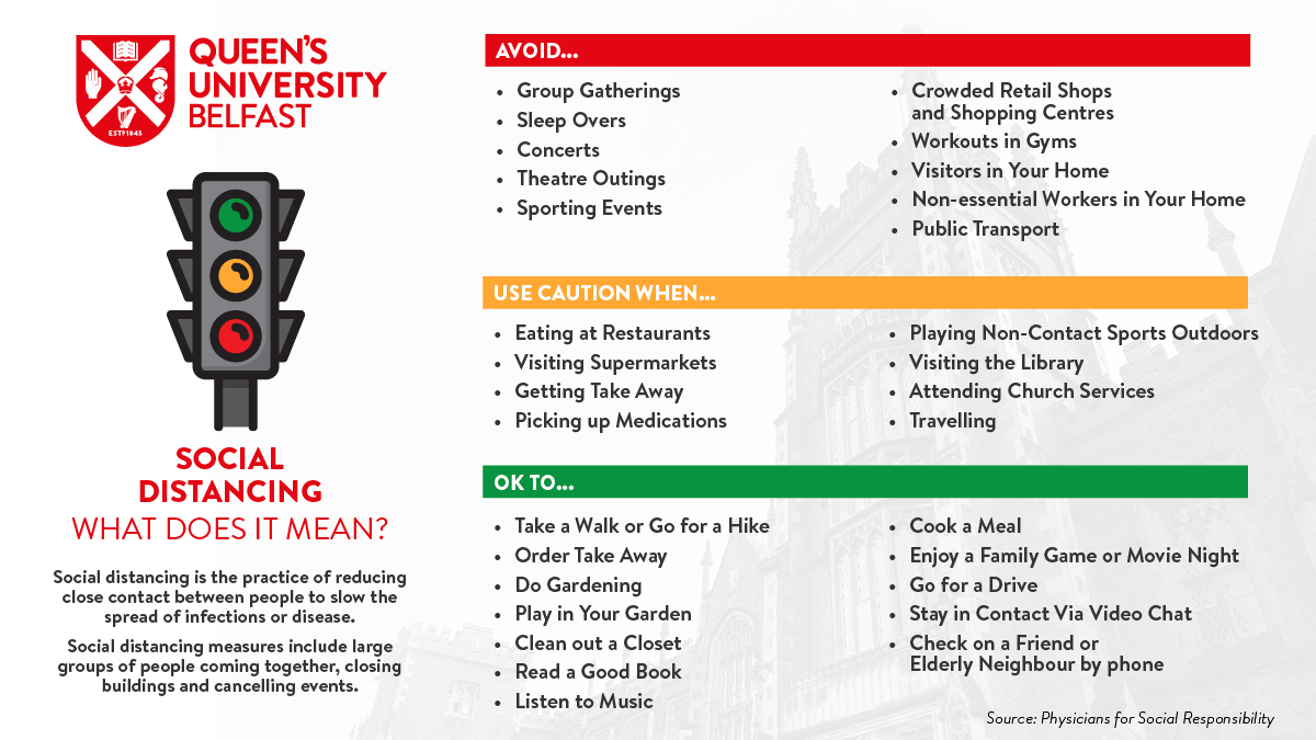 Social distancing doesn't mean you have to stop doing everything you love. Just follow this simple 🚦 system to stay safe.

You never know, you might just rediscover some of your favourite things to do.

#COVID2019 #SocialDistancing #COVID19UK