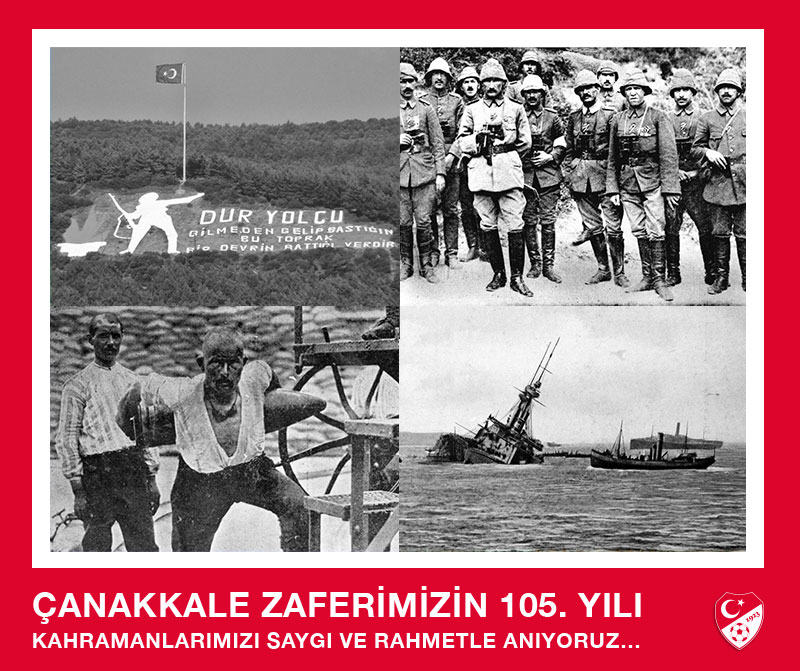 🇹🇷 Çanakkale Zaferi’nin 105. yıl dönümünde bize bu toprakları vatan kılan, şanlı destanımızı tarihe ‘Çanakkale Geçilmez’ diye kazıyan Gazi Mustafa Kemal Atatürk, silah arkadaşları ve aziz şehitlerimizi sonsuz şükran, rahmet ve minnetle anıyoruz. #ÇanakkaleGeçilmez
